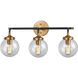 Boudreaux Vanity Light Wall Light in Antique Gold with Matte Black