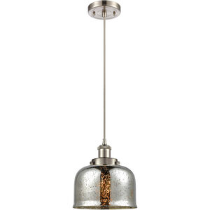 Ballston Bell LED 8 inch Brushed Satin Nickel Mini Pendant Ceiling Light, Large Bell