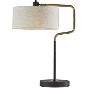 Jacob 24 inch 60.00 watt Black and Antique Brass Table Lamp Portable Light