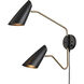 Stanley 20 inch 60 watt Matte Black with Brushed Gold Swingarm Sconce Wall Light