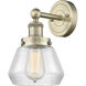Fulton Sconce Wall Light in Antique Brass, Clear
