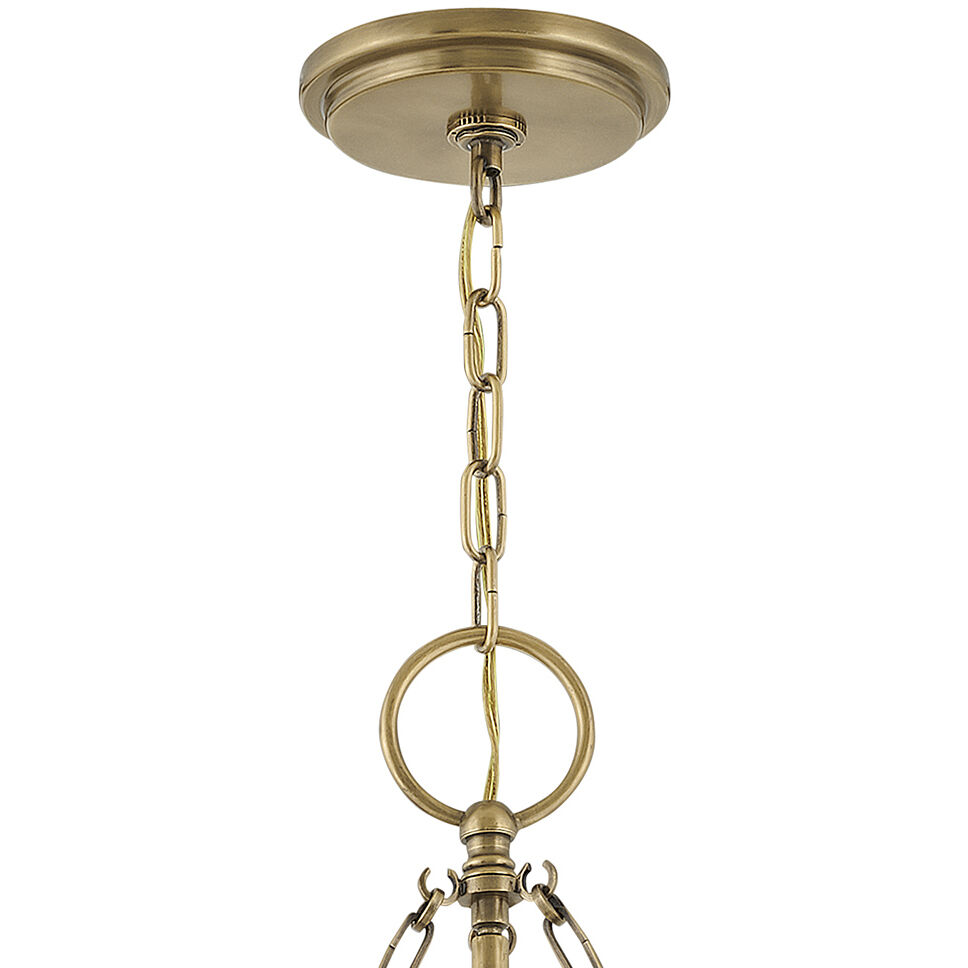Chance 3 Light 22 inch Heritage Brass Indoor Chandelier Ceiling Light
