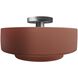 Radiance Collection - Tier 1 Light 14.5 inch Canyon Clay and Brushed Nickel Semi-Flush Ceiling Light in Replaceable Bulb, 14.5W x 7.25H, Form+Finish+Function