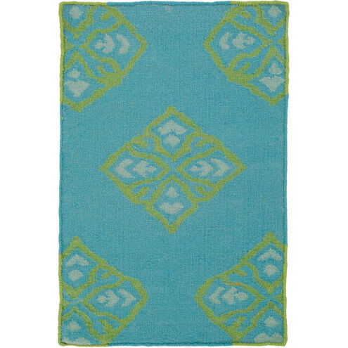 Frontier 36 X 24 inch Teal, Grass Green, Seafoam Rug