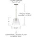 Baker 1 Light 10.5 inch Brushed Nickel Pendant Ceiling Light, Convertible Dual Mount
