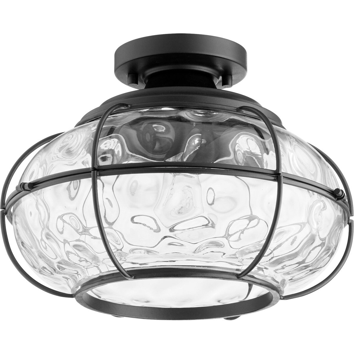 Hudson 1 Light 13 inch Noir Semi Flush Mount Ceiling Light