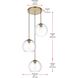 Baxter 3 Light 20 inch Satin Gold Pendant Ceiling Light