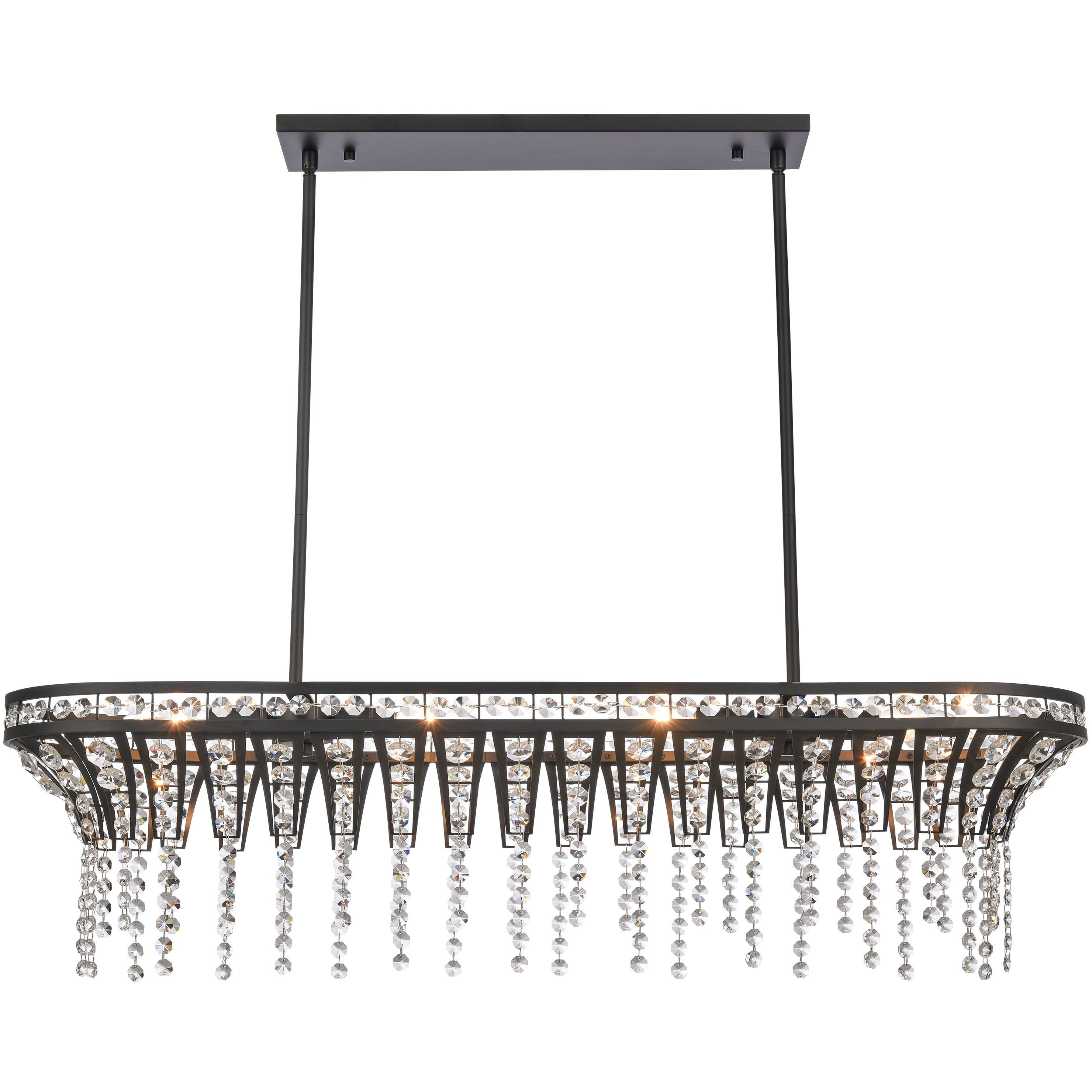 Fantania 4 Light 36 inch Matte Black Linear Chandelier Ceiling Light