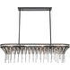 Fantania 4 Light 36 inch Matte Black Linear Chandelier Ceiling Light