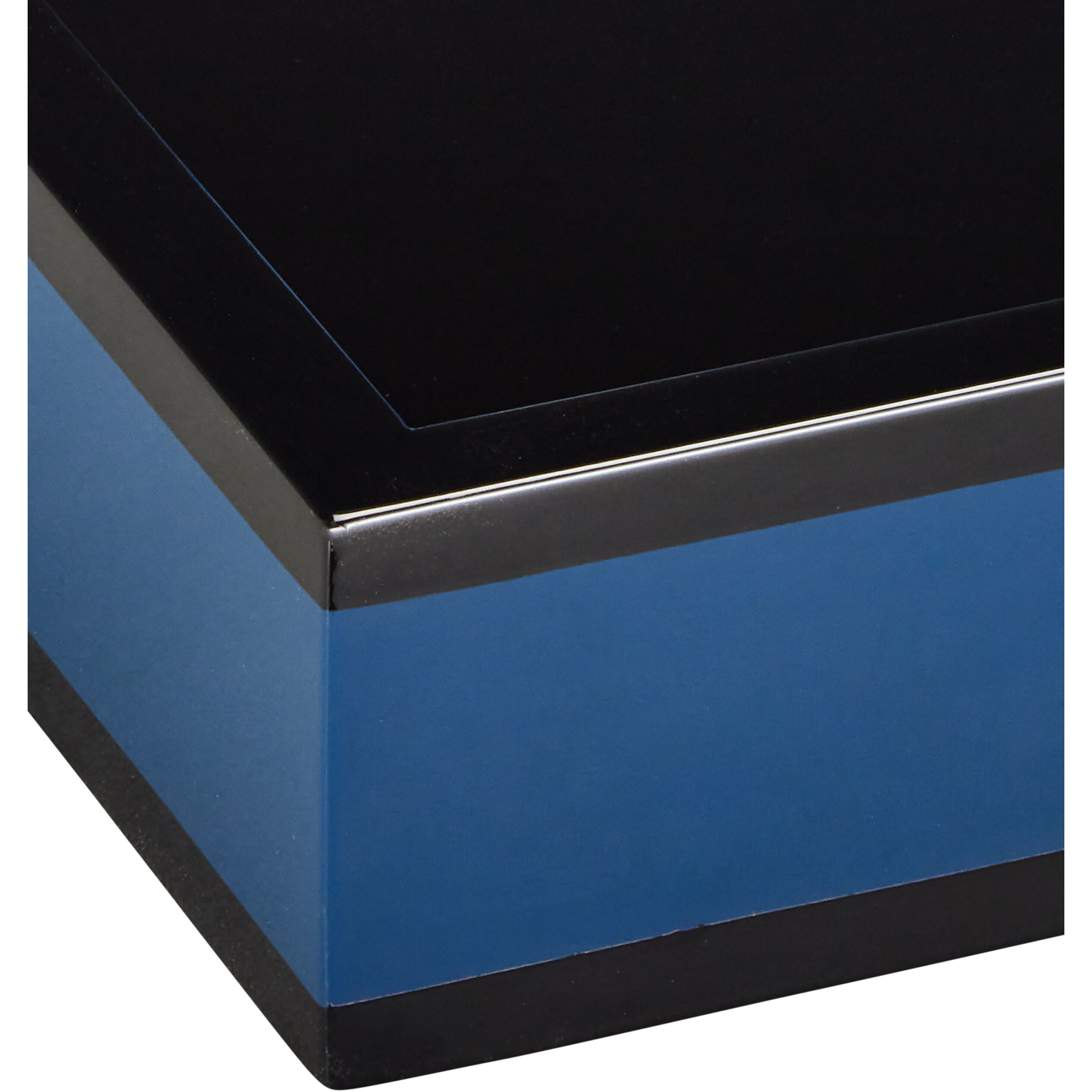 Navy Lacquer Navy/Black Trays, Set of 2