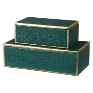 Karis 12 inch Emerald Green Decorative Box, Grace Feyock
