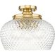Adeline 3 Light 14 inch Modern Brushed Gold Semi-Flush Ceiling Light