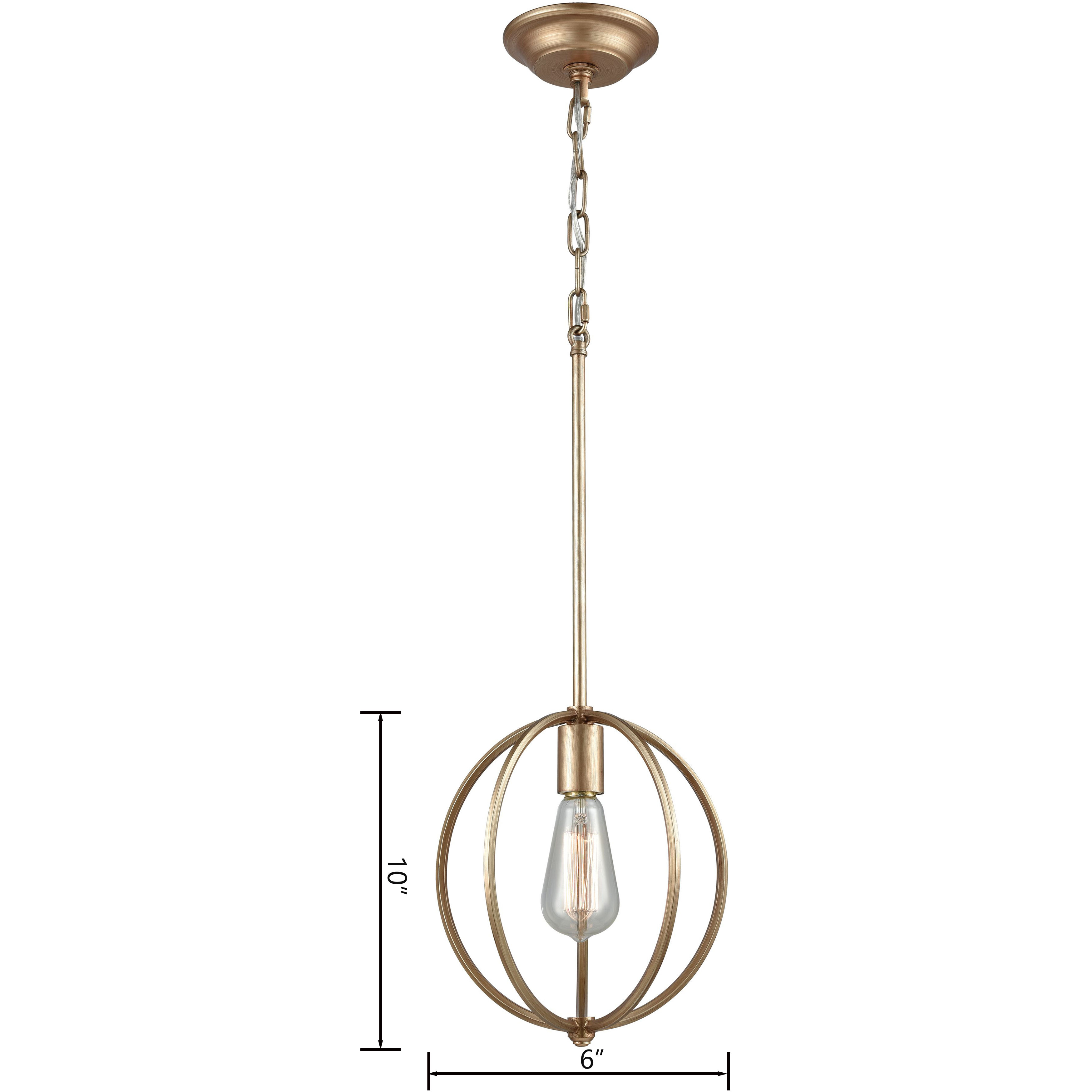 Stanton 1 Light 10 inch Matte Gold Mini Pendant Ceiling Light