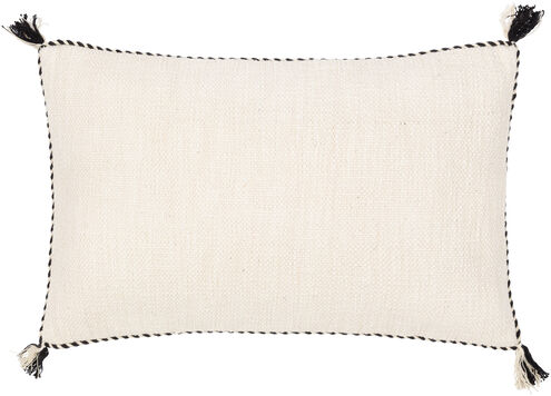Braided Bisa 22 inch Cream Pillow Kit in 14 x 22, Lumbar