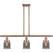 Ballston Small Bell LED 36 inch Antique Copper Island Light Ceiling Light in Plated Smoke Glass