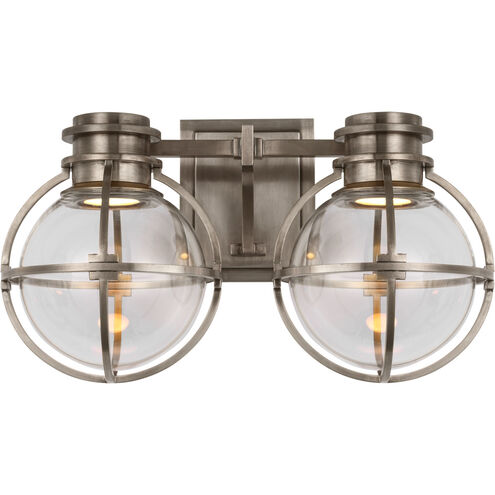 Chapman & Myers Gracie LED 14.25 inch Antique Nickel Double Bath Sconce Wall Light