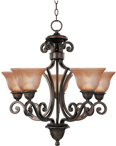 Symphony 5 Light 26 inch Oil Rubbed Bronze Single Tier Chandelier Ceiling Light