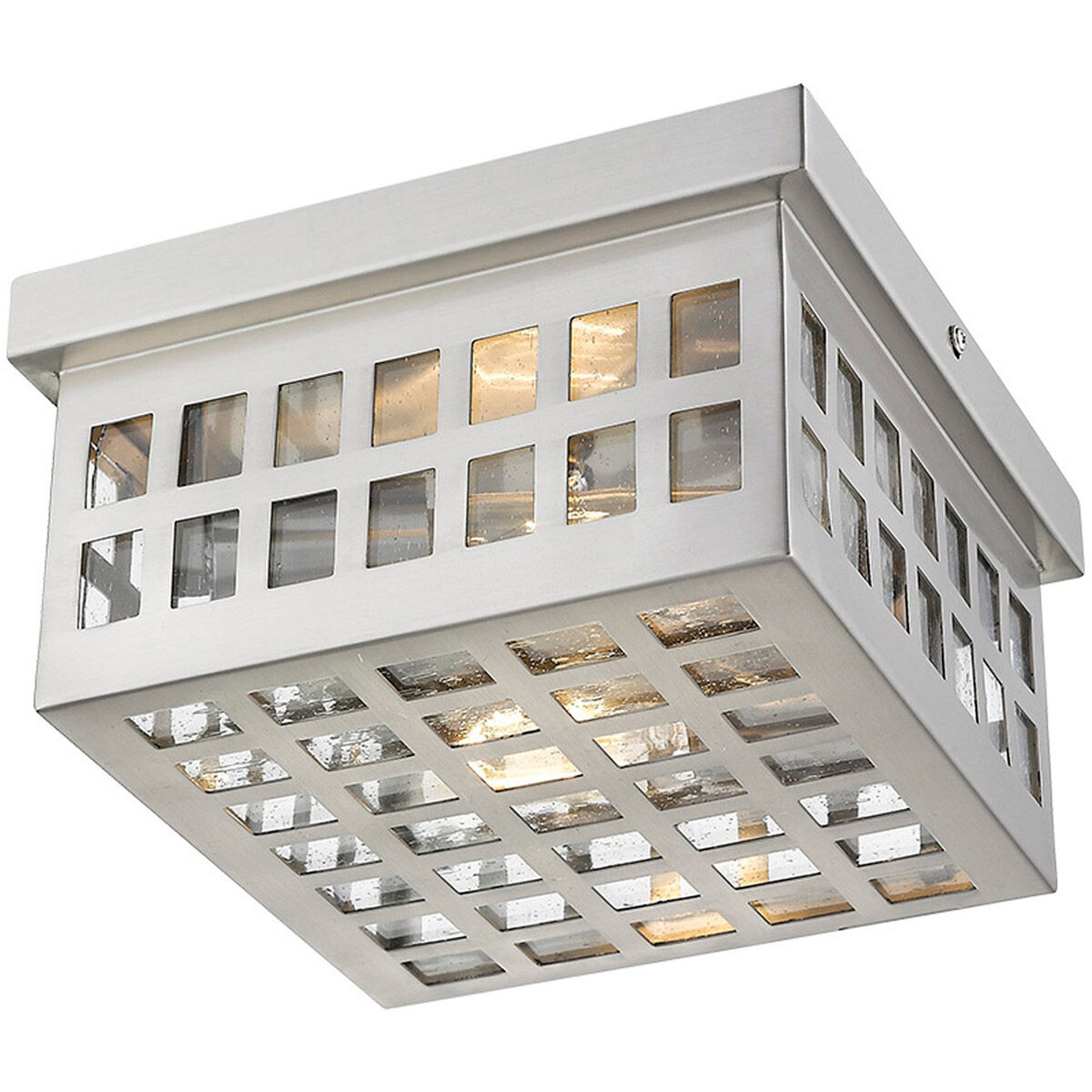 Letzel 2 Light 9 inch Satin Nickel Exterior Flushmount