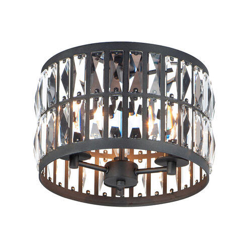 Madeline 3 Light 13 inch Black Flush Mount Ceiling Light