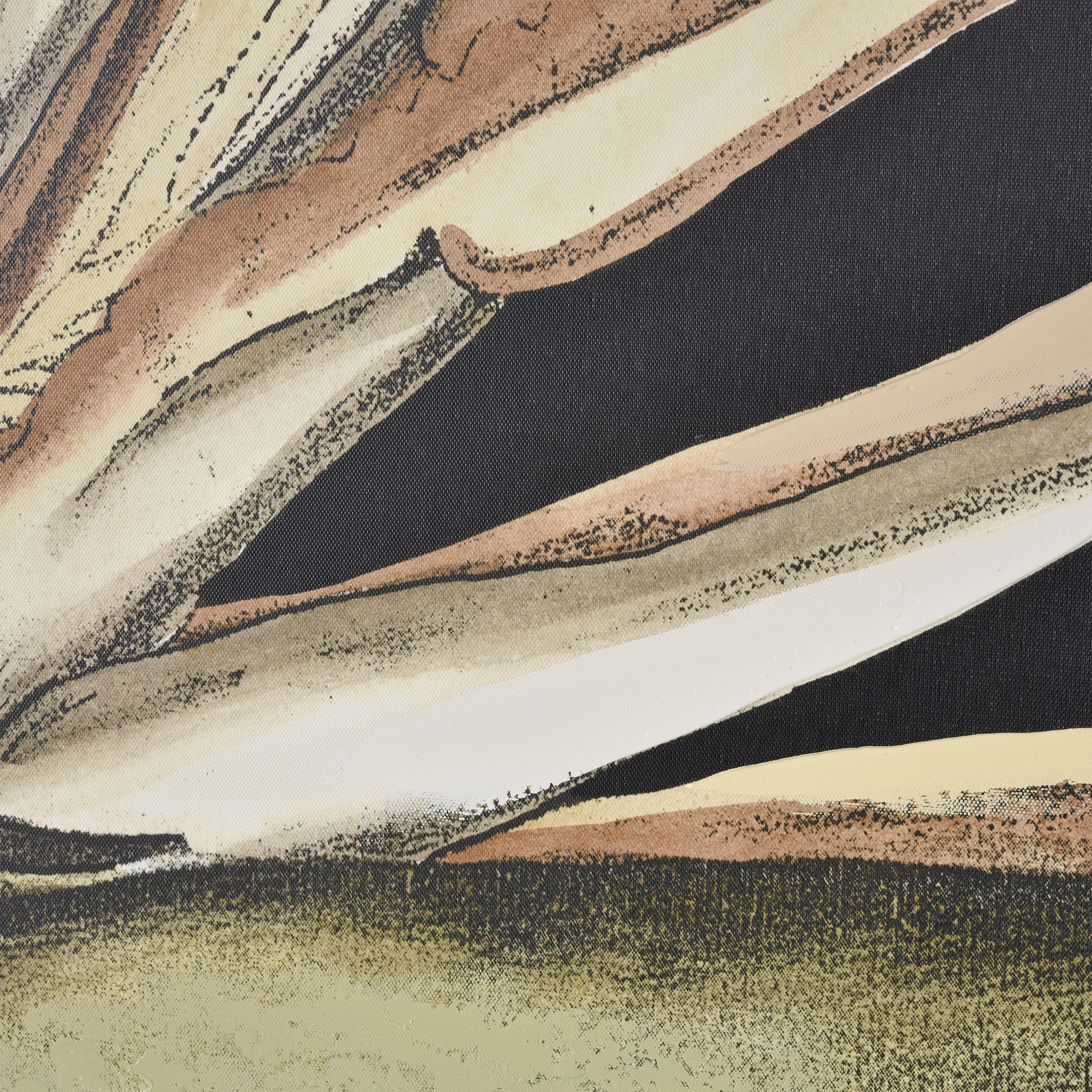 Lush I Green with Black and Wood Tone Framed Wall Art