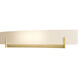 Hubbardton Forge Axis 2 Light 28 inch Modern Brass Sconce Wall Light in White Art, Large 206410-1101 - Open Box