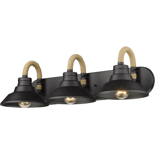 Journey 3 Light 26 inch Natural Black Bath Vanity Wall Light