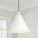 Bradley 1 Light 15 inch Aged Brass and White Pendant Ceiling Light