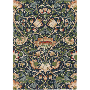 William Morris 96 X 60 inch Blue and Green Area Rug, Wool