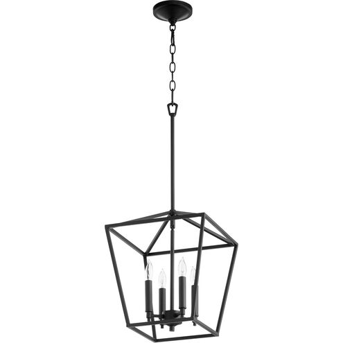 Gabriel 4 Light 13 inch Noir Mini Chandelier Ceiling Light, Quorum Home