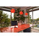 Sirena 1 Light 7.9 inch Chrome Pendant Ceiling Light in Red Glass