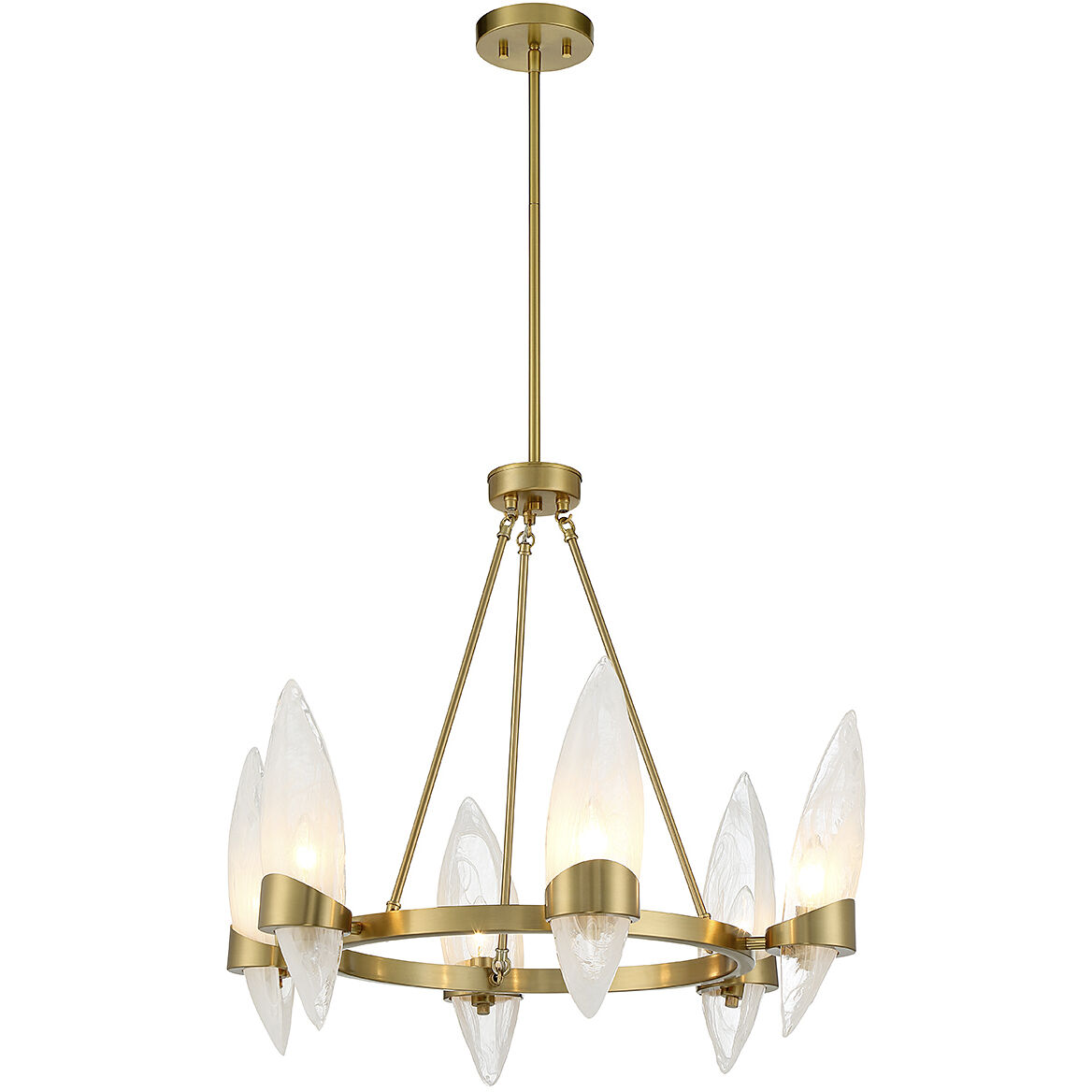 Nouvel 6 Light 27 inch Warm Brass Chandelier Ceiling Light