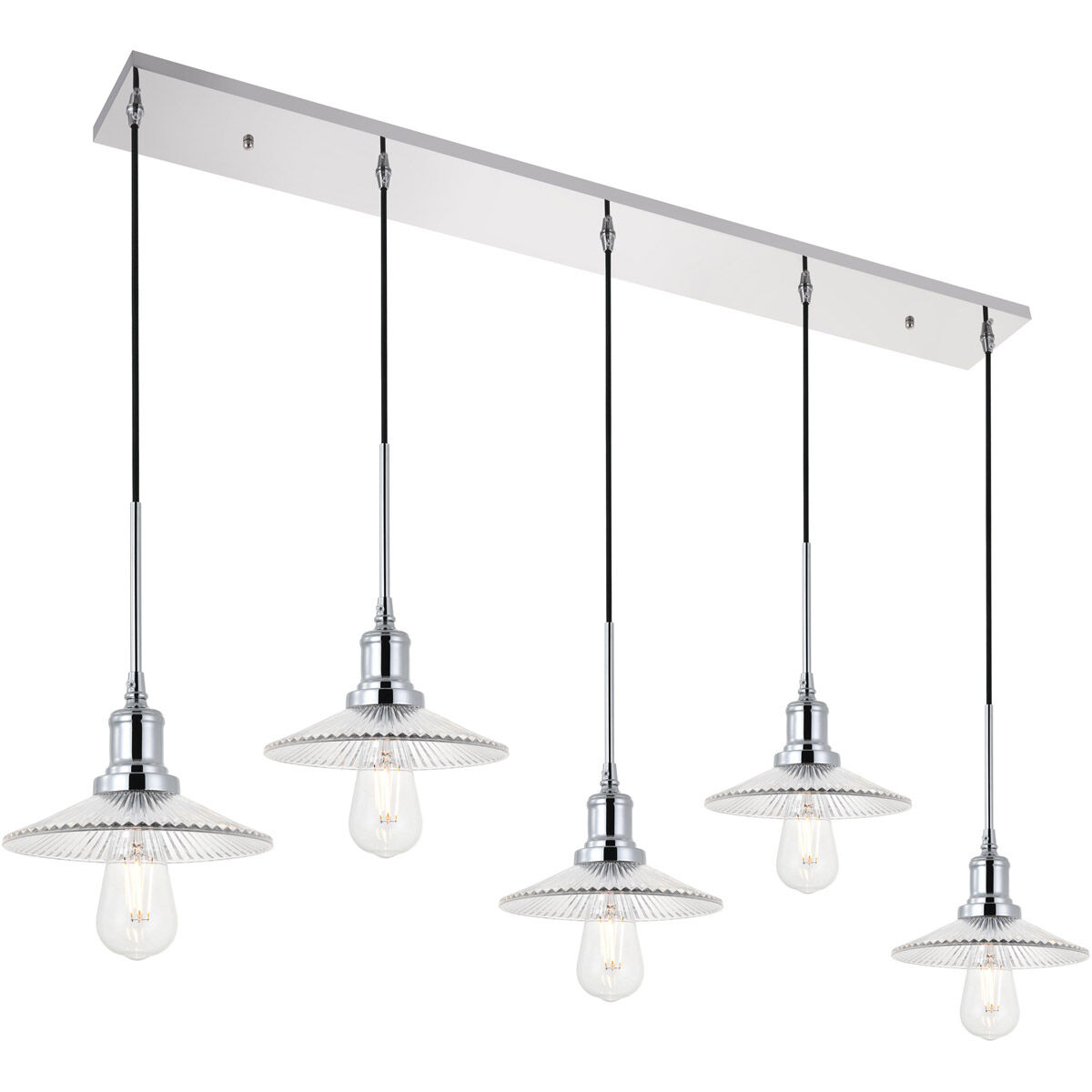 Waltz 5 Light 49 inch Chrome Pendant Ceiling Light