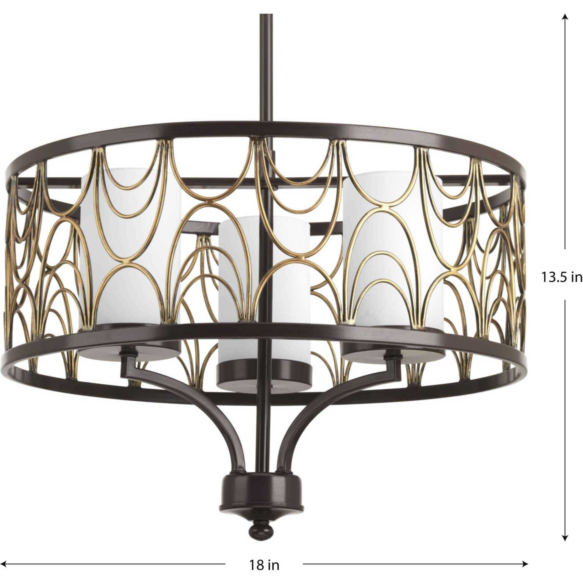 Cirrine 3 Light 18 inch Antique Bronze Chandelier Ceiling Light