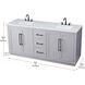 Chase 72 X 34 inch Grey Bathroom Vanity Cabinet