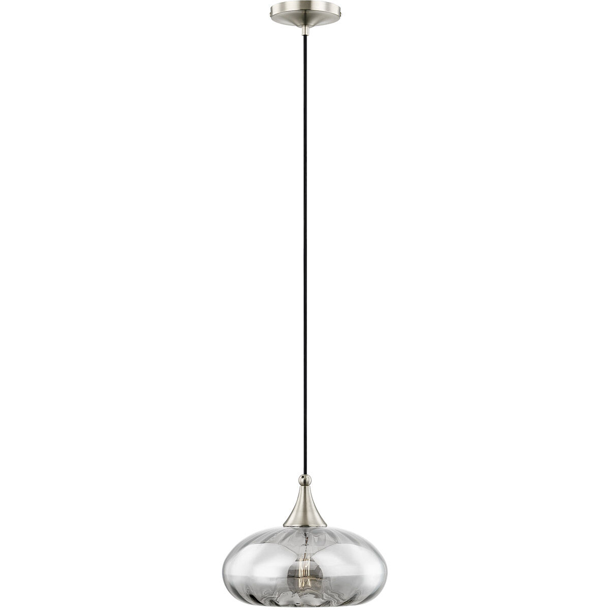 Art Glass 1 Light 11 inch Brushed Nickel Mini Pendant Ceiling Light