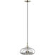 Art Glass 1 Light 11 inch Brushed Nickel Mini Pendant Ceiling Light