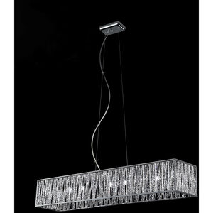 Terra 9 Light 46 inch Chrome Linear Chandelier Ceiling Light