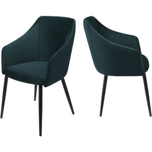 Milford Upholstery: Emerald; Base: Black Dining Chair