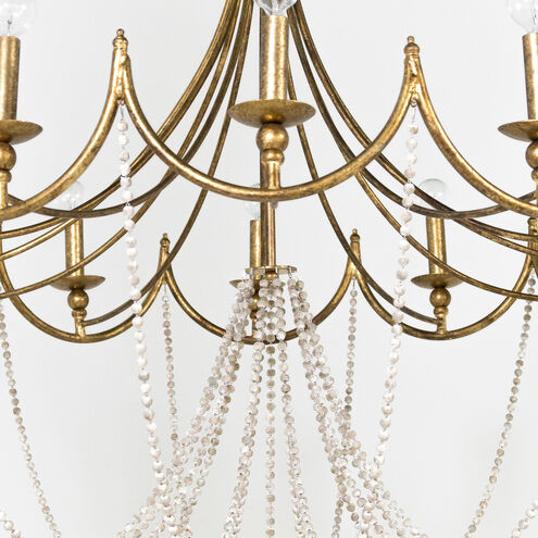 Sandra 12 Light 43.5 inch Antique Gold / Antique White Chandelier Ceiling Light