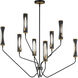 Regent LED 40 inch Black and Antique Brass Multi-Tier Chandelier Ceiling Light