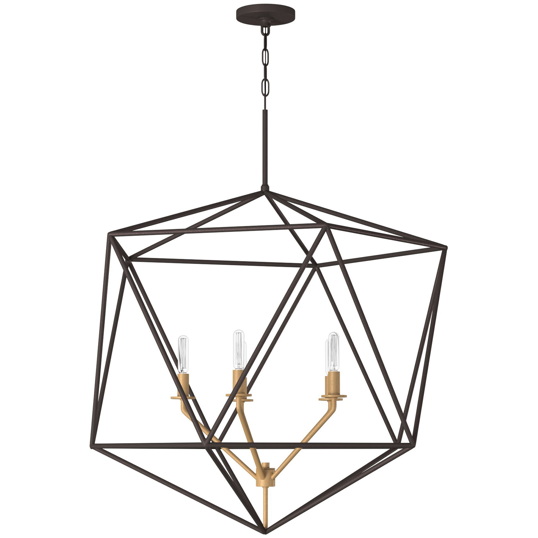 Astrid 5 Light 28 inch Metallic Matte Bronze with Deluxe Gold Indoor Chandelier Ceiling Light