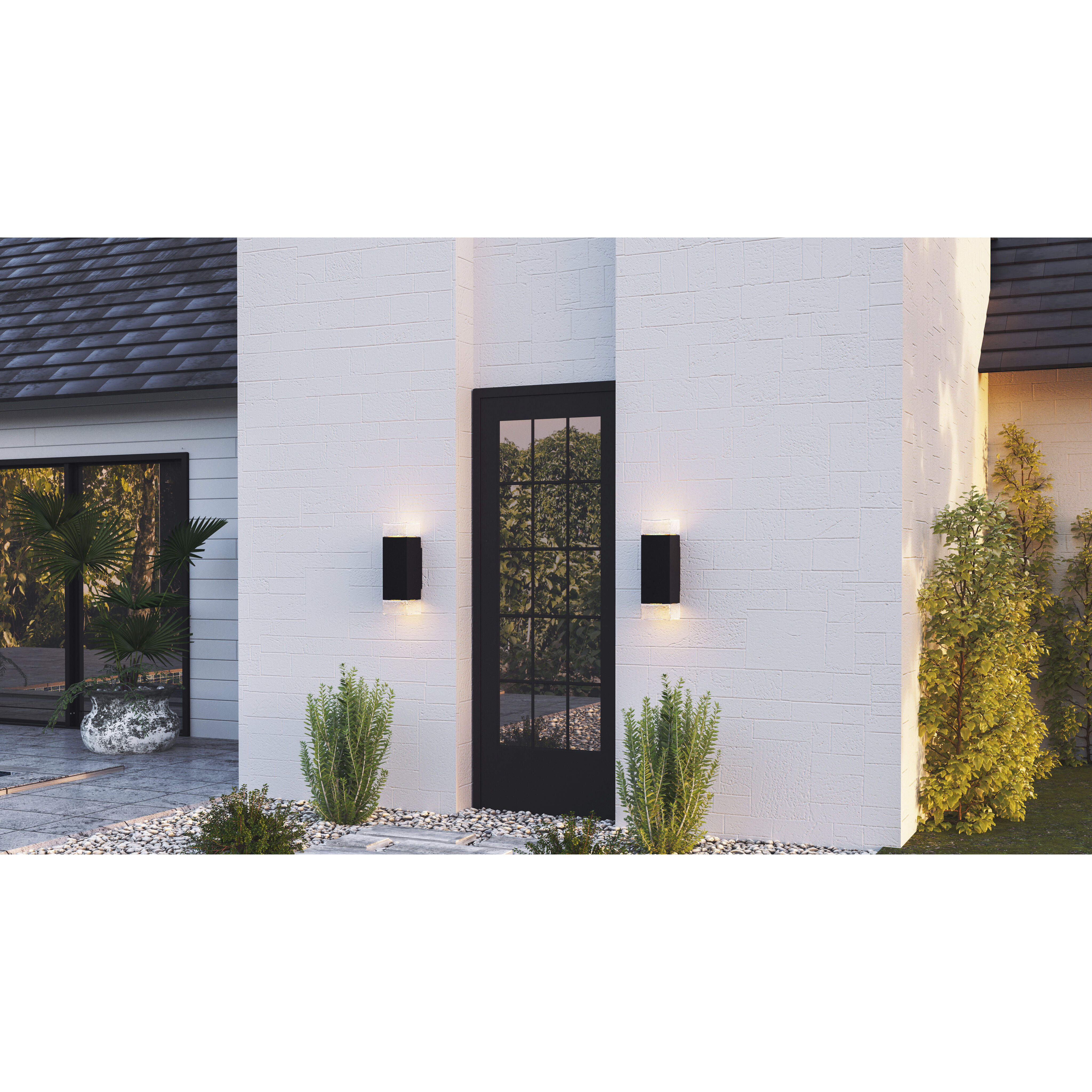 Saxton LED 14 inch Matte Black Outdoor Wall Lantern, Medium