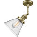 Franklin Restoration Large Cone LED 8 inch Antique Brass Sconce Wall Light in Seedy Glass, Franklin Restoration