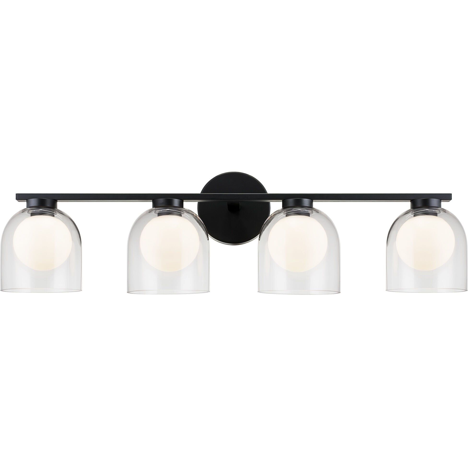 Derbishone 4 Light 28.63 inch Black Wall Sconce Wall Light in Black and Clear