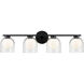 Derbishone 4 Light 28.63 inch Black Wall Sconce Wall Light in Black and Clear