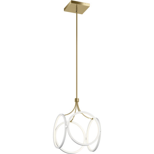 CIRI LED 14 inch White Pendant Ceiling Light in Polished Nickel