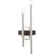Denmark 2 Light 7 inch Brushed Nickel with Bronze Accents ADA Sconce Wall Light