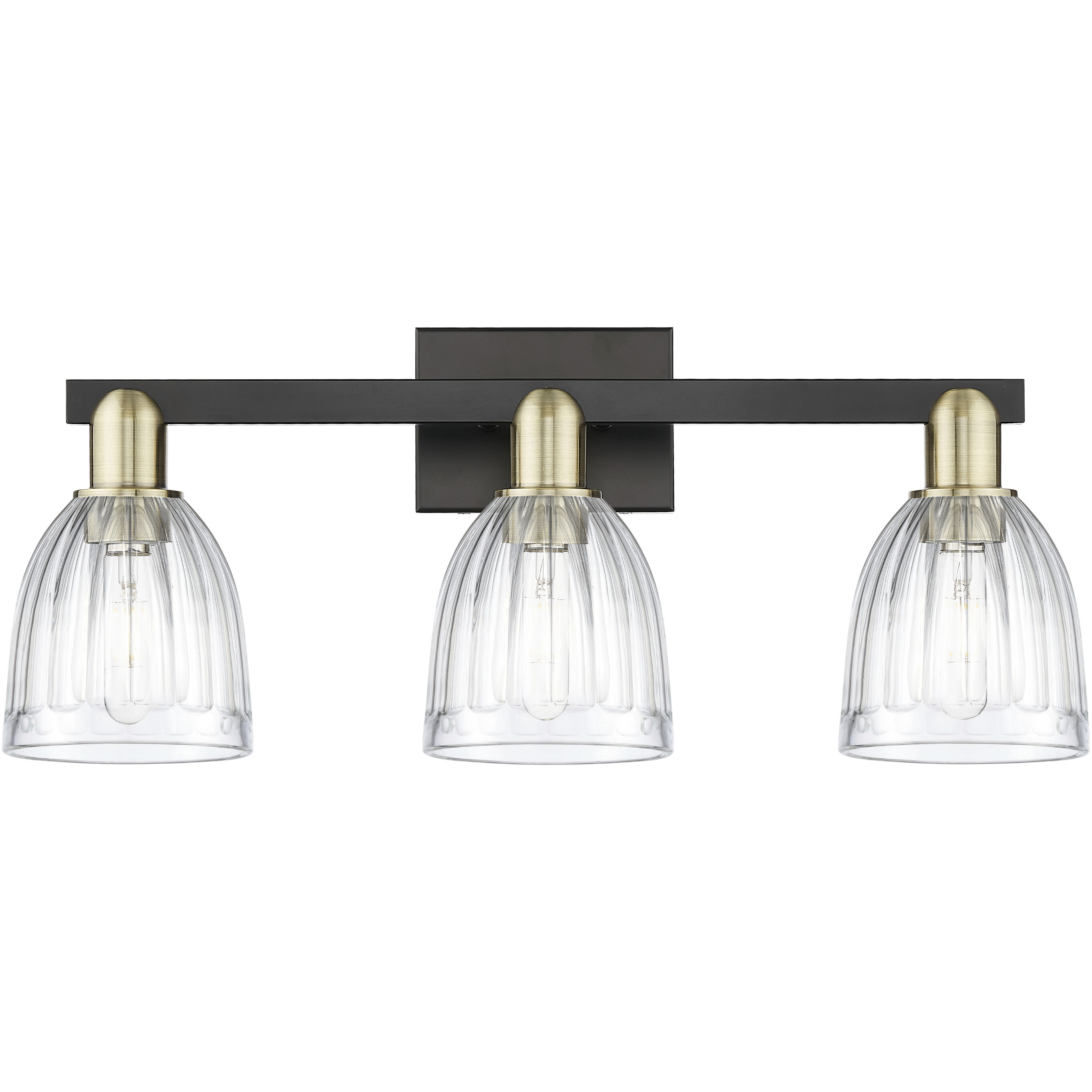 Arcadia Brookfield 3 Light 25 inch Black Antique Brass Bath Vanity Light Wall Light
