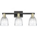 Arcadia Brookfield 3 Light 25 inch Black Antique Brass Bath Vanity Light Wall Light