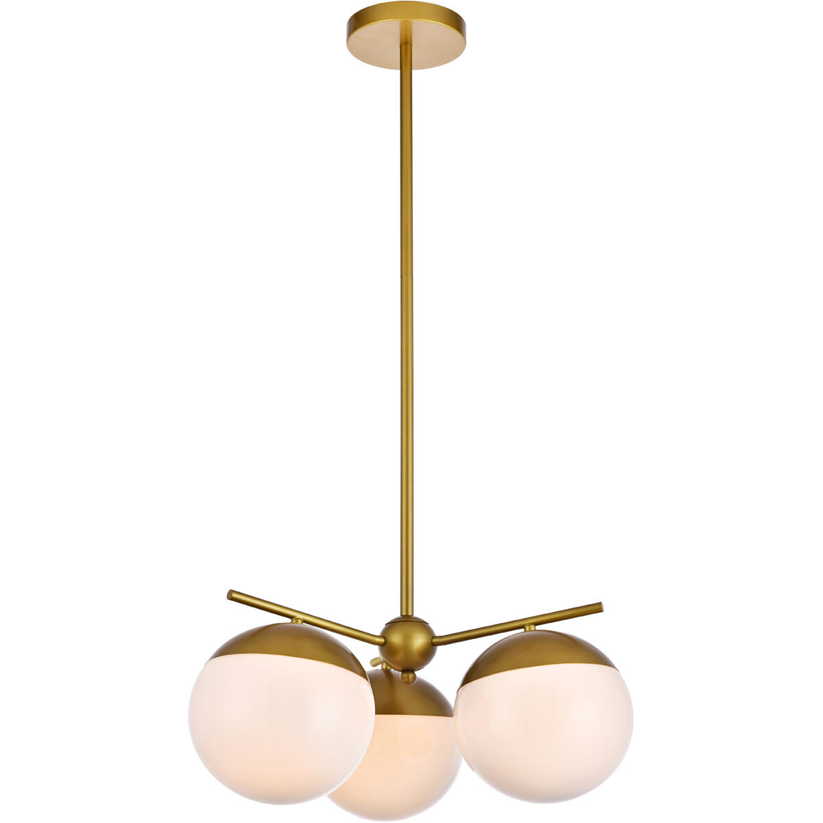 Eclipse 3 Light 21 inch Brass Pendant Ceiling Light